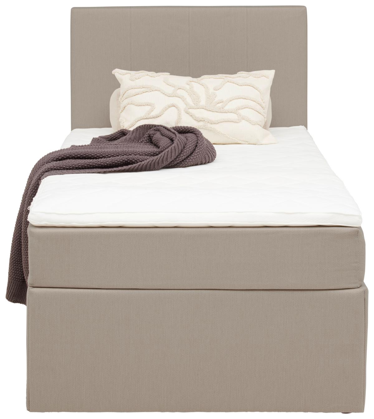 Boxbett mit Topper 90x200 cm Carolina Sandfarben - Sandfarben/Schwarz, Basics, Textil (90/200cm) - P & B