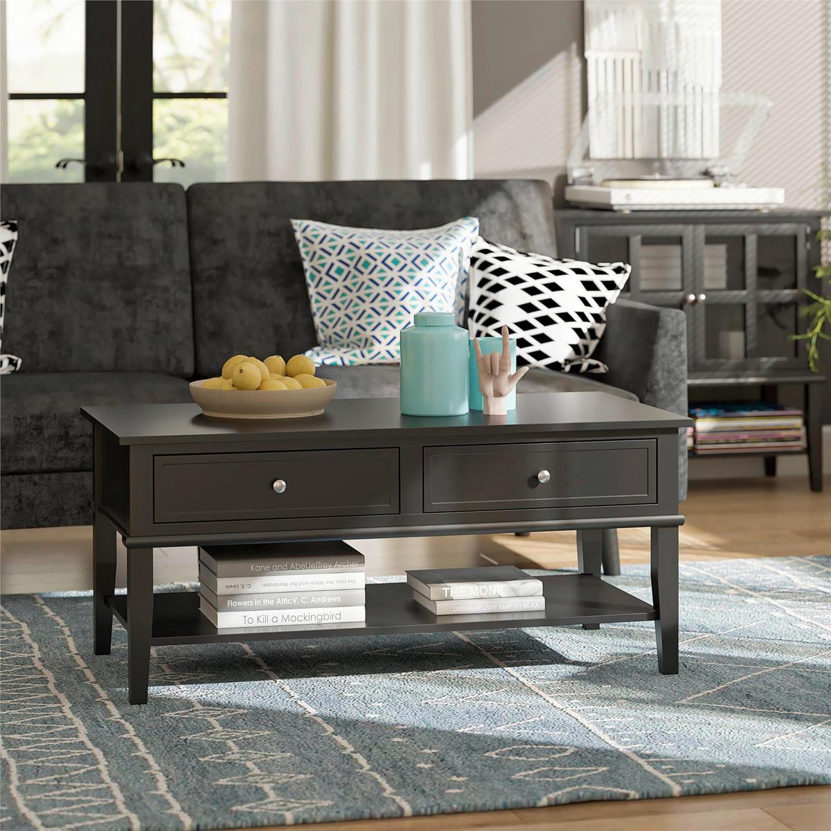 Couchtisch Franklin Schwarz B: 103 cm - Schwarz, Design, Holzwerkstoff (103/46/52cm) - MID.YOU