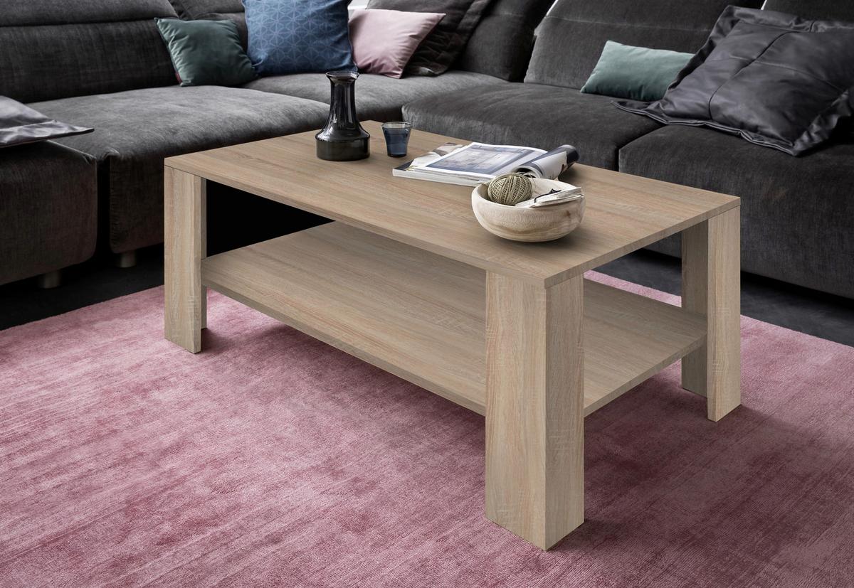 Dohányzóasztal Gina Sonoma Tölgy Dekorral - Sonoma tölgy, Konventionell, faalapú anyag (100/37,5/50cm)