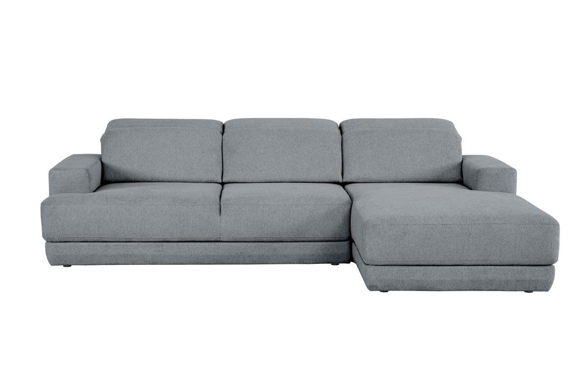 Ecksofa Frans Dunkelgrau S: 204 Cm - Dunkelgrau/Schwarz, Design, Textil (204/293cm) - MID.YOU