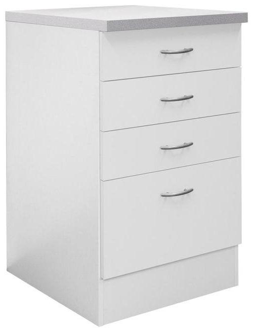 Küchenunterschrank Wito 50cm Holzdekor Weiß
