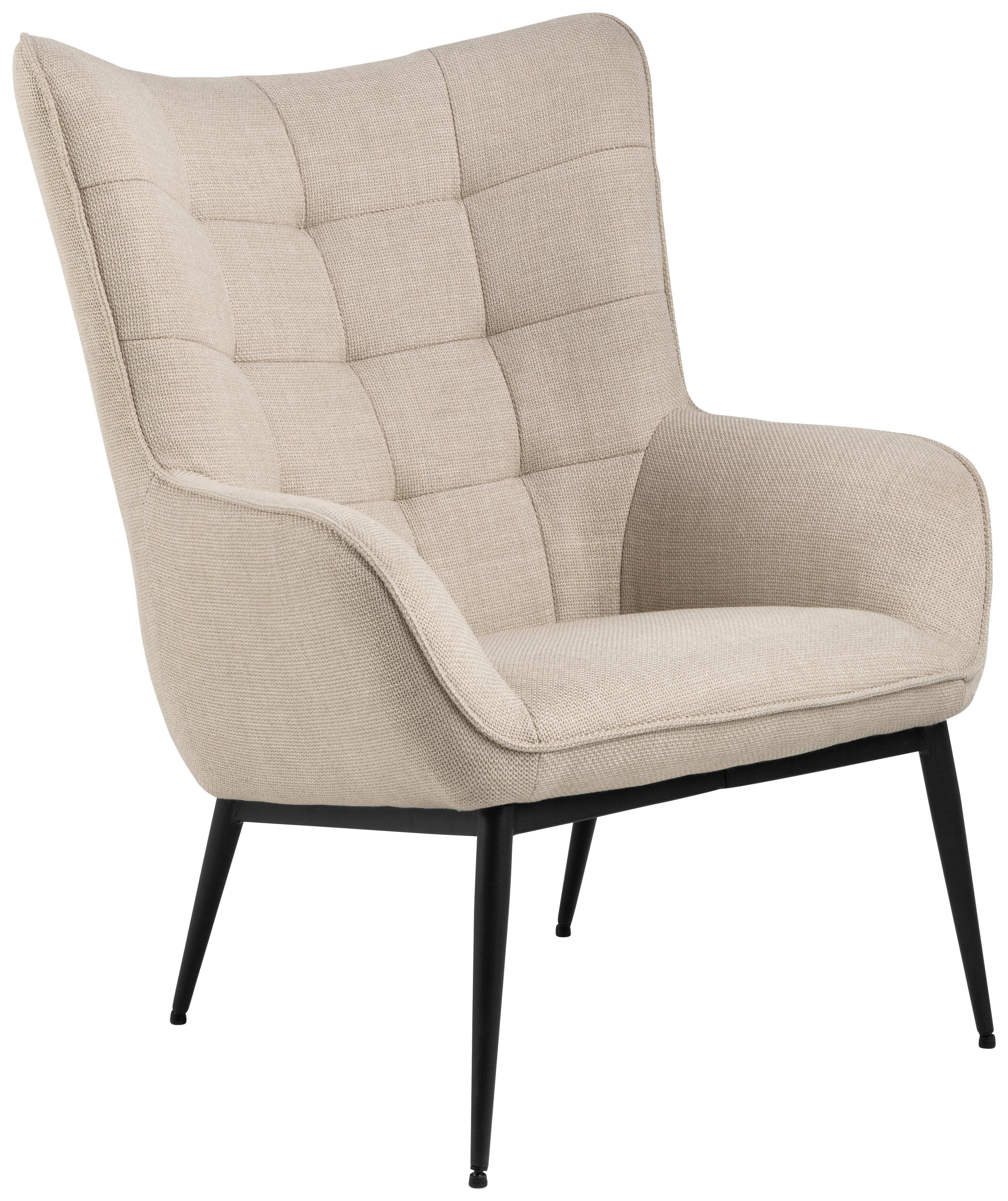 OHRENSESSEL REDDING - Beige/Schwarz, Design, Textil (76,5/99/89,5cm) - MID.YOU
