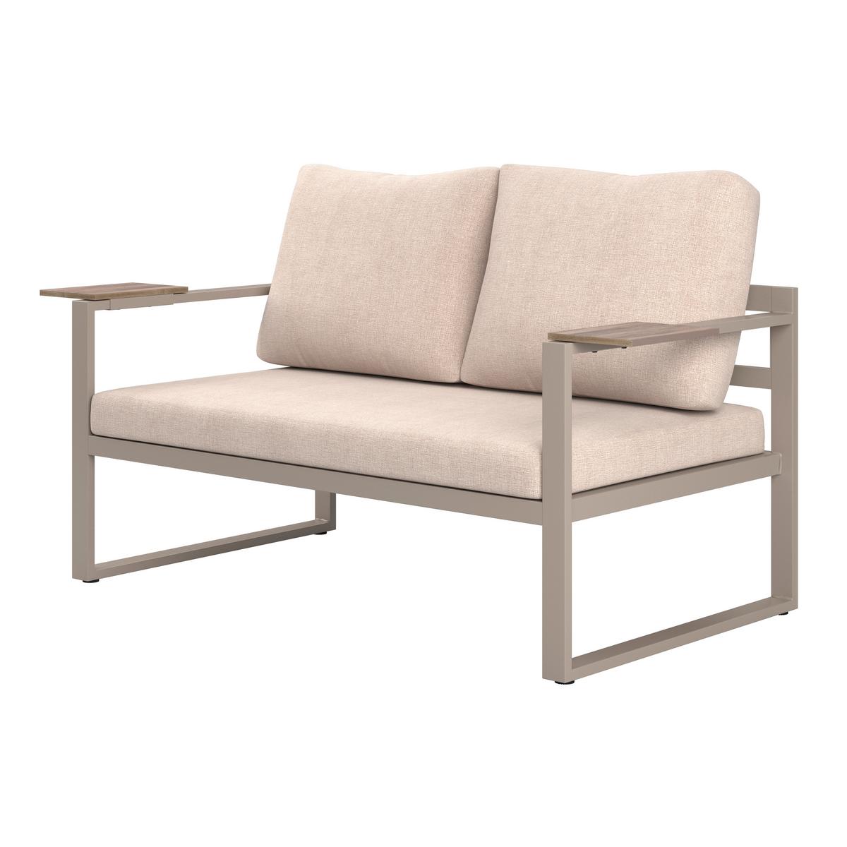 Loungesofa Atlanta - Dunkelgrau/Beige, MODERN, Kunststoff/Textil - Beldano