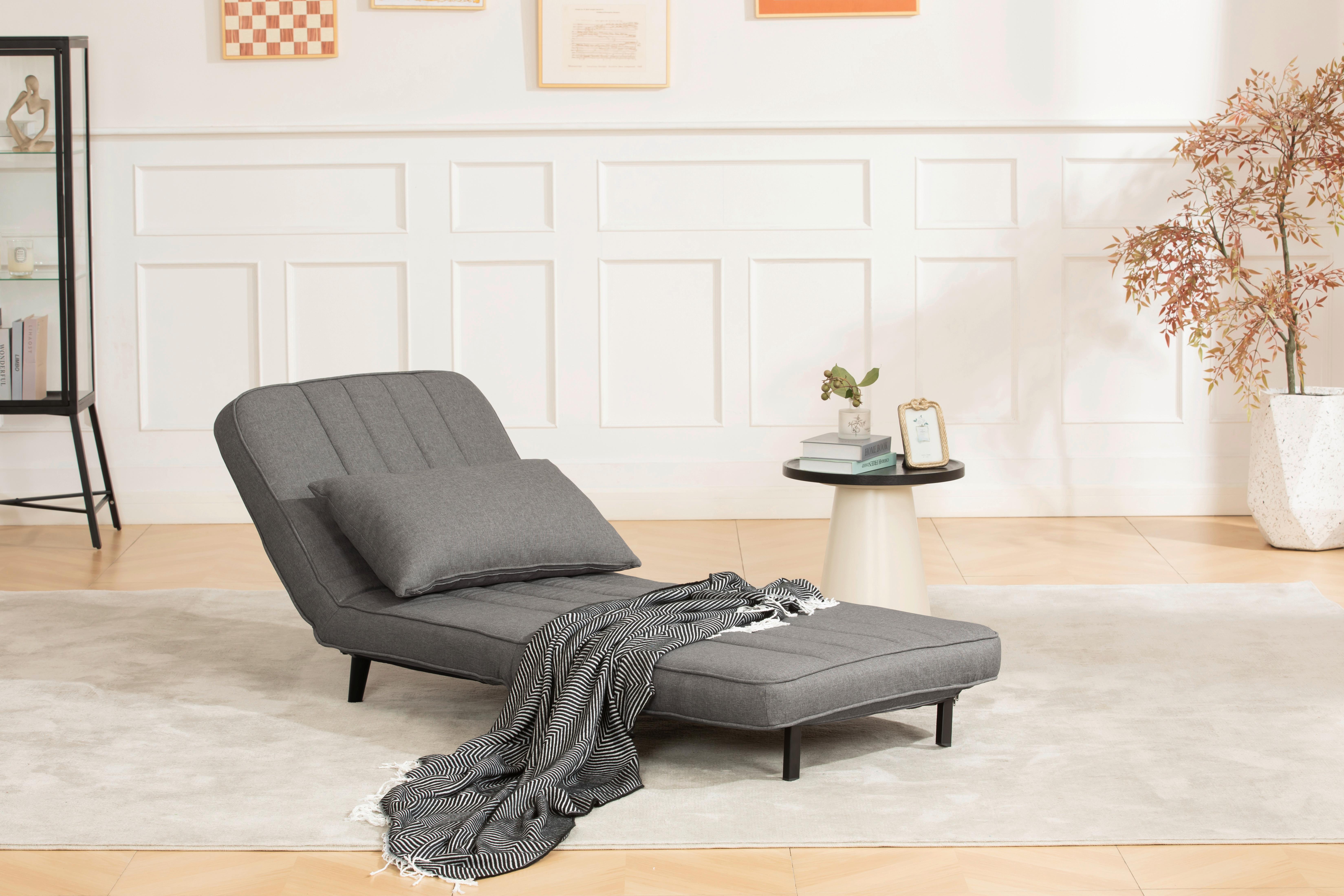 Schlafsessel Bastl - Schwarz/Grau, MODERN, Textil (79/82/82cm) - MID.YOU