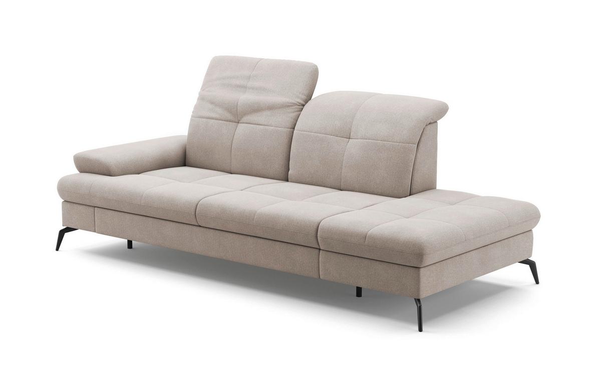 Récamiere Amica E, Greige B: 231 - Greige/Schwarz, KONVENTIONELL, Textil (231/90/122cm) - Sit & More