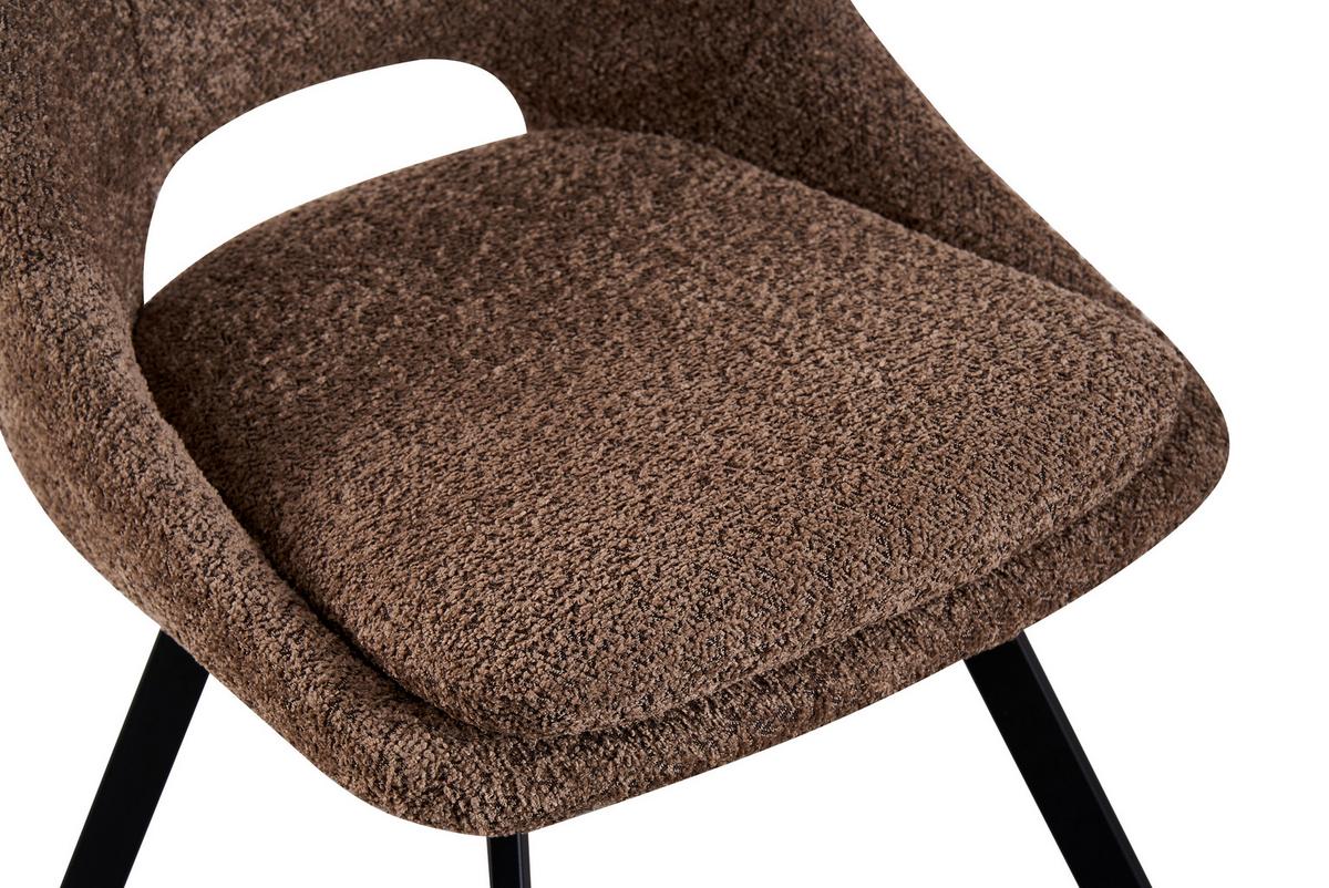 Esszimmerstuhl Cindy Braun Echtholz Beine - Schwarz/Braun, MODERN, Holz/Textil (46/85,5/58cm) - MID.YOU