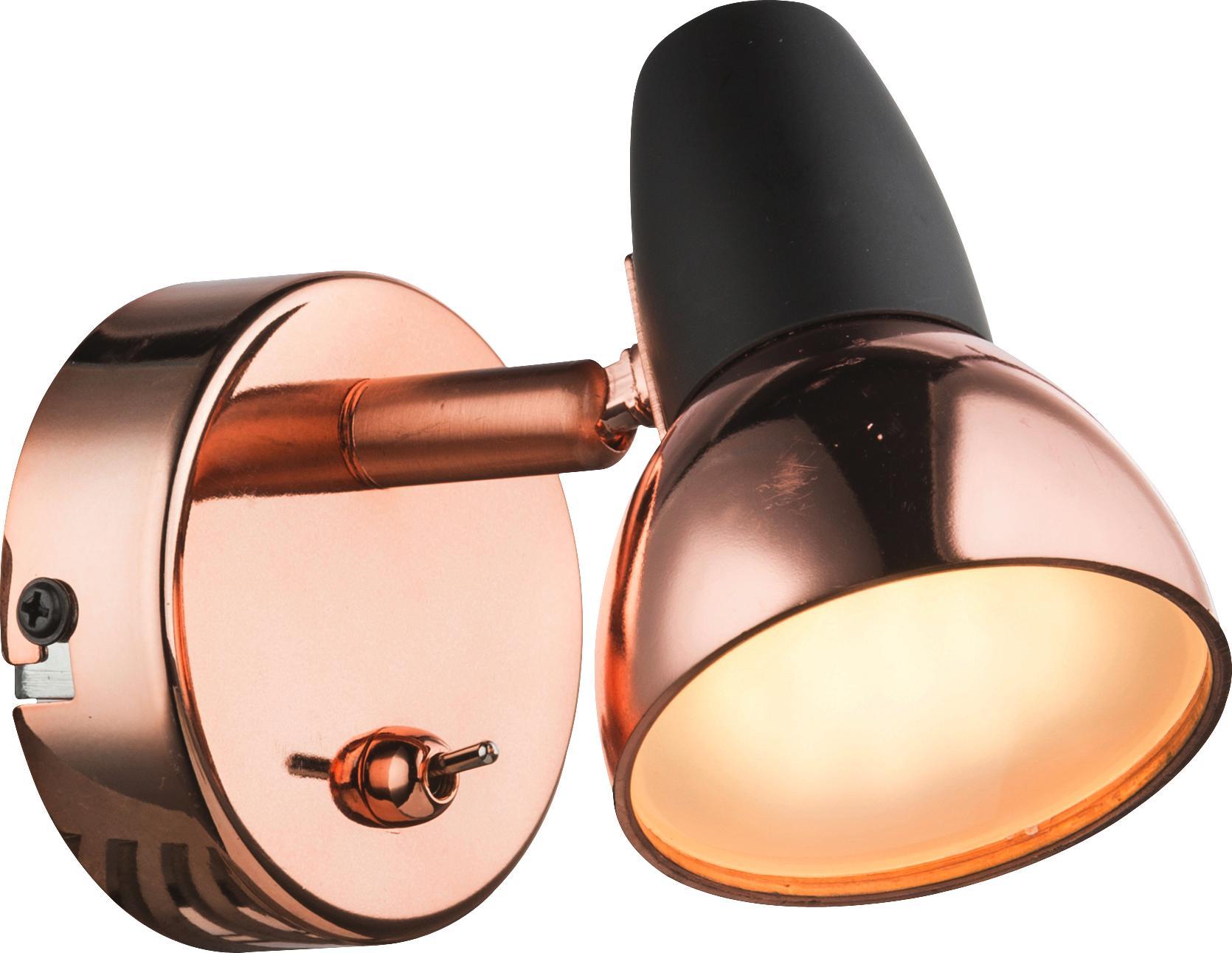 LED-Spotleuchte Dilara - Schwarz/Kupferfarben, Design, Kunststoff/Metall (8/13/10cm)