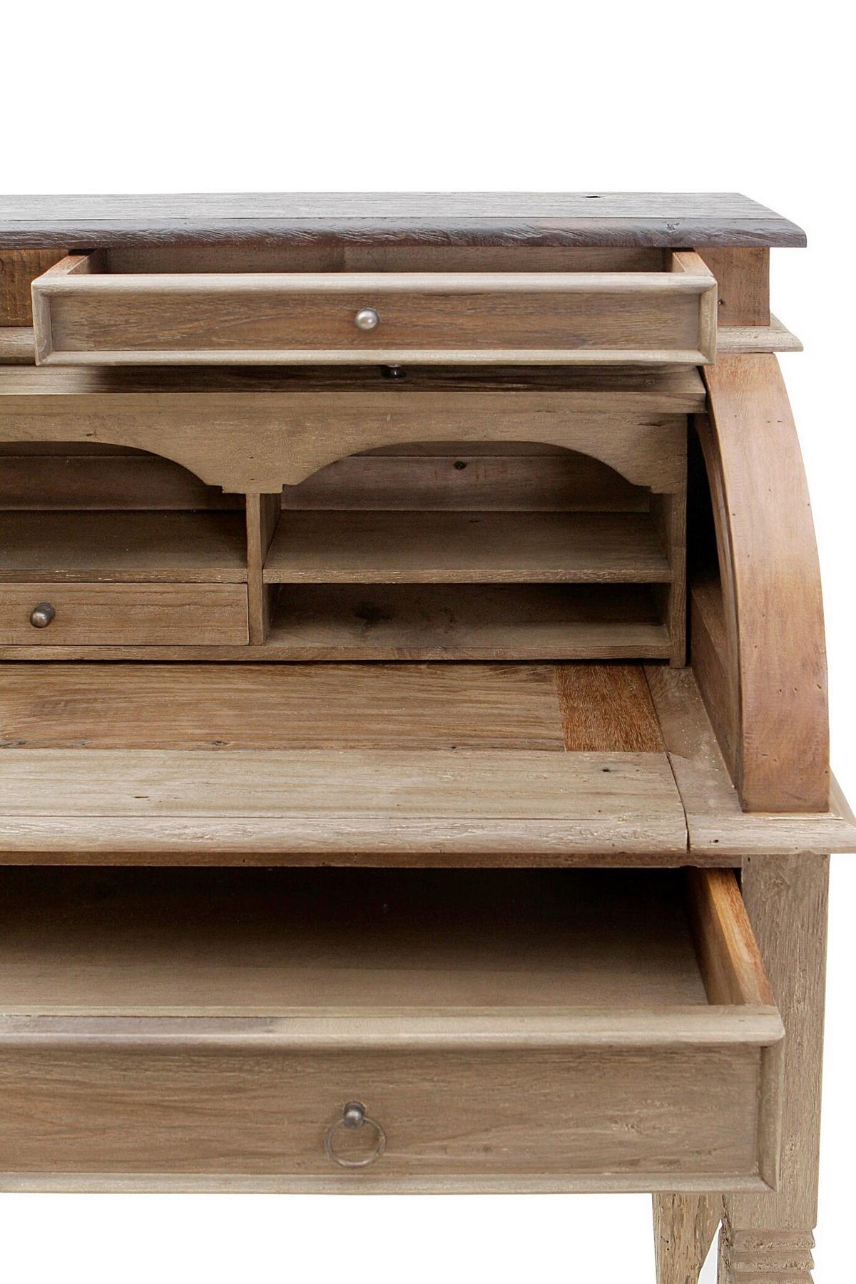 Sekretär Teakholz B: 100cm - Naturfarben, Design, Holz (100/106/41cm) - MID.YOU