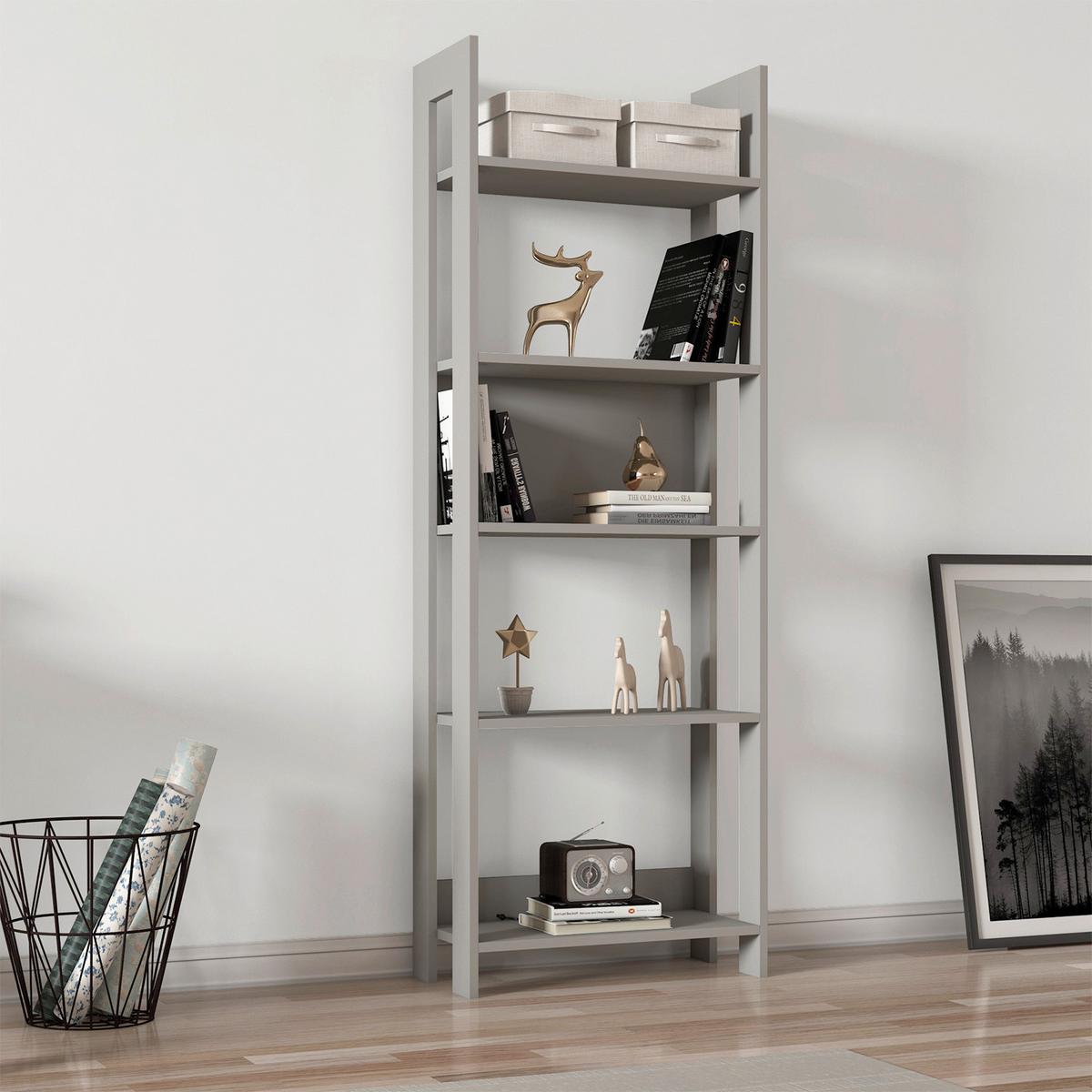 Regal Country Grau B: 64 Cm - Grau, Design, Holzwerkstoff (64/180/30cm) - Livetastic