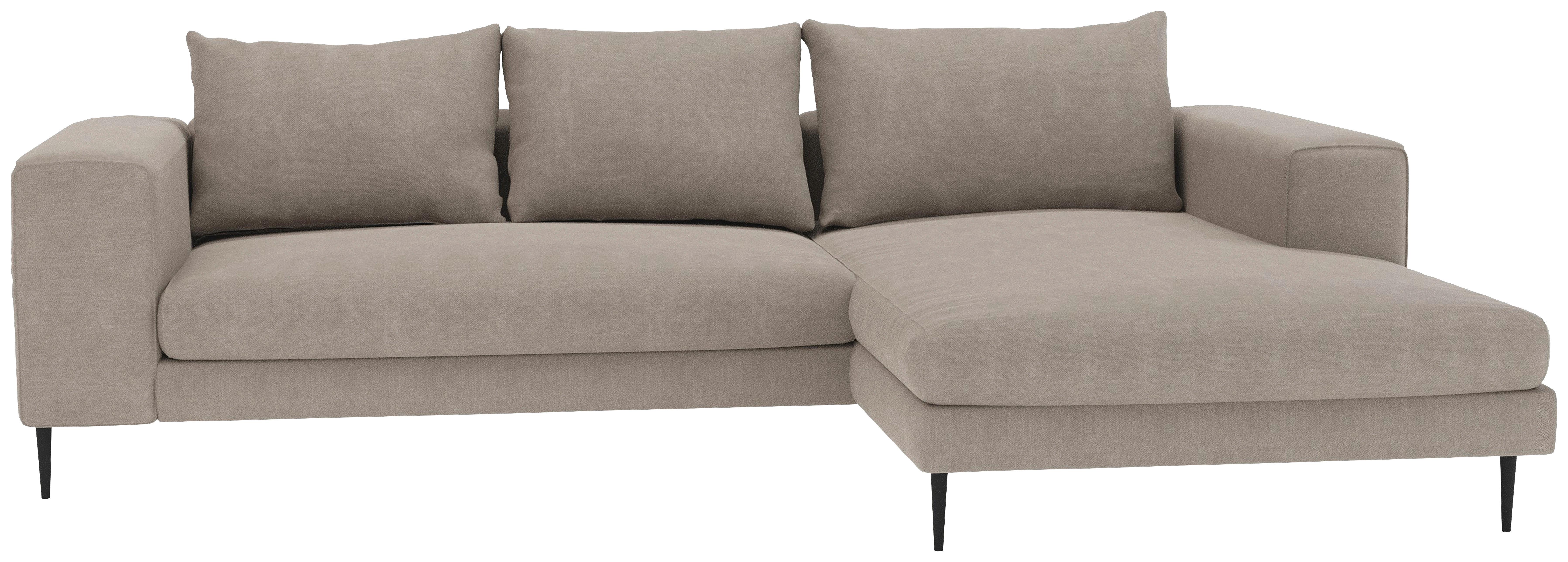 Eckschlafsofa Aurora II - Taupe/Schwarz, MODERN, Textil (315/170cm) - Trendmanufaktur