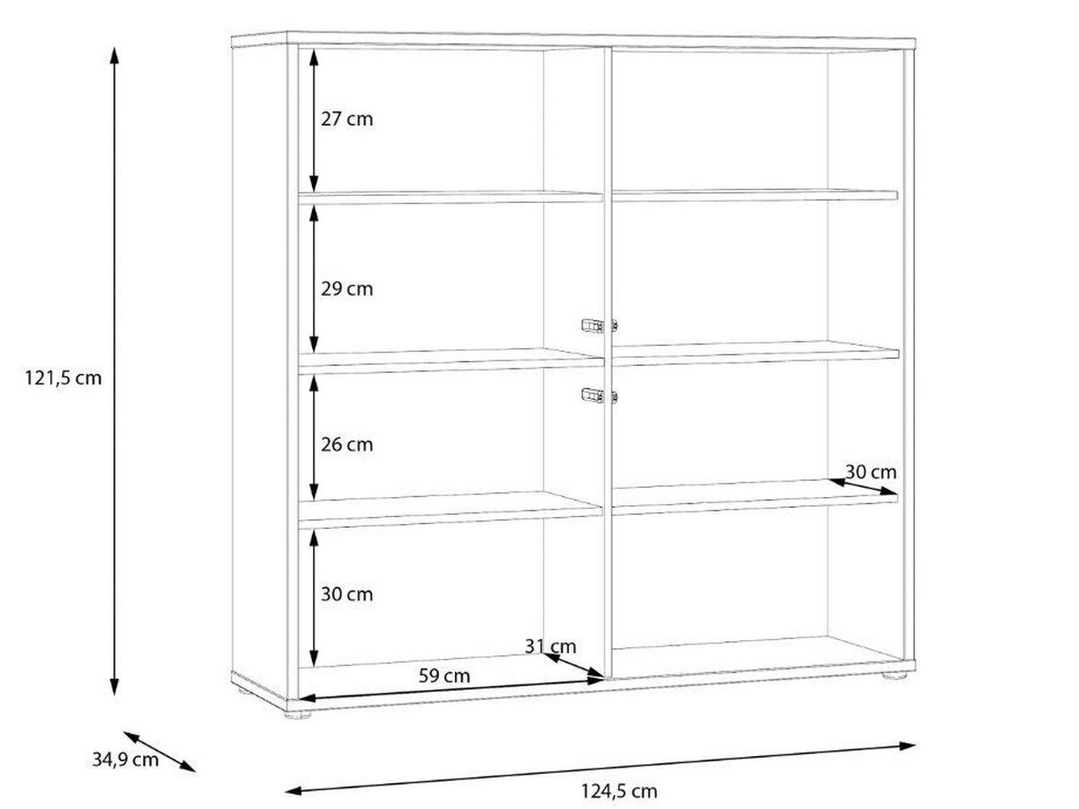 Vysoká komoda farba terracotta - béžovohnedá/terakotová, Modern, kompozitné drevo (124,5/121,5/34,9cm)