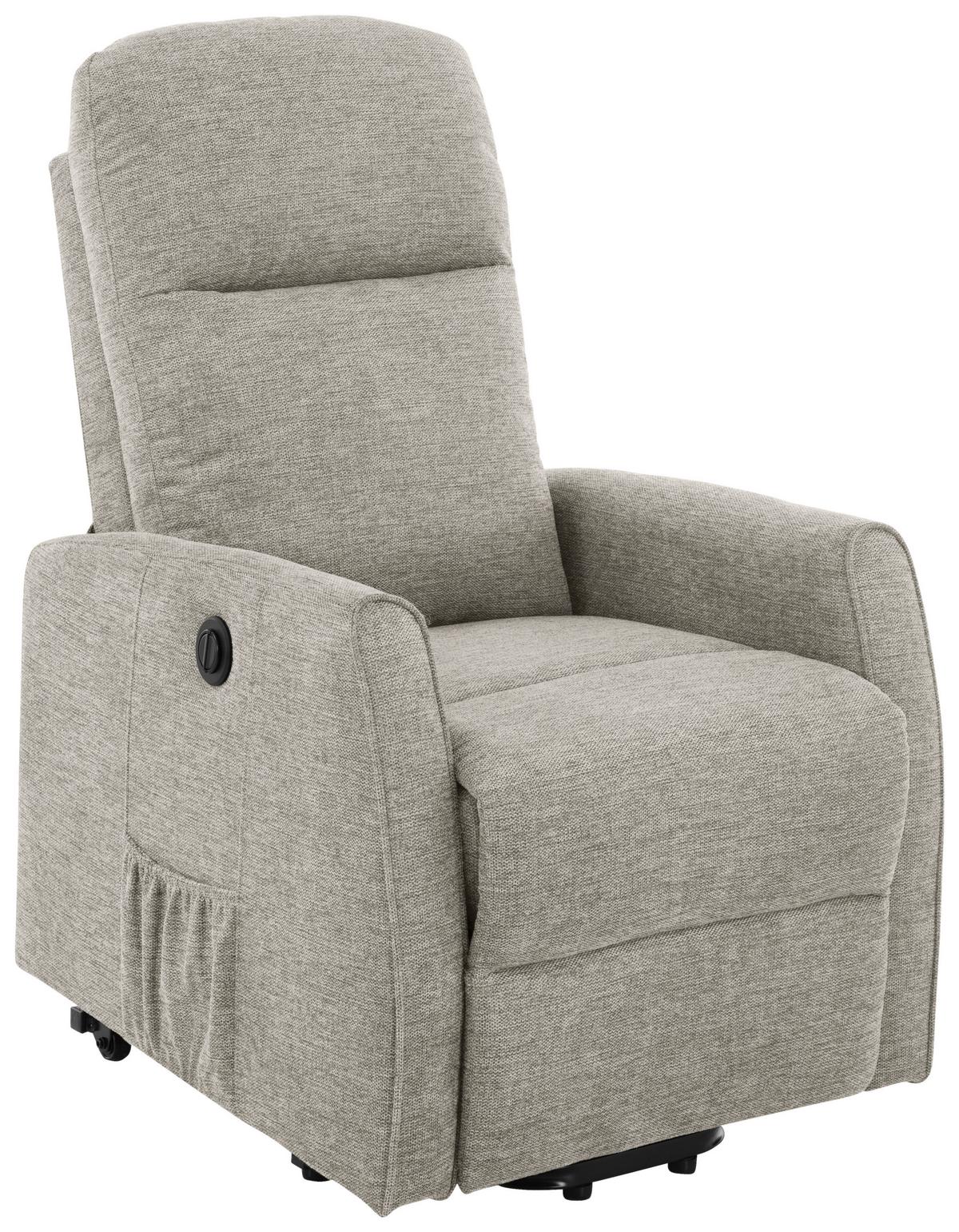 Televízne kreslo ATHEN, s pomocou pri vstávaní - taupe, Modern, kov/drevo (67,5/107/88,5cm)