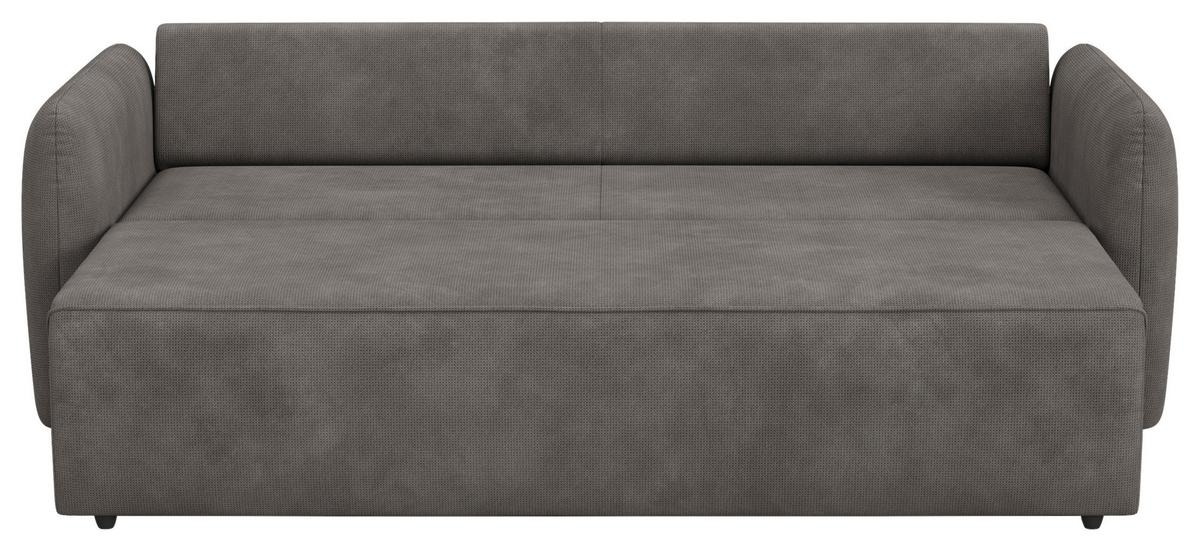 Megasofa mit Bettfunktion Flow Mikrofaser grau, B: 222cm - Schwarz/Grau, Trend, Textil (222/89/102cm) - MID.YOU