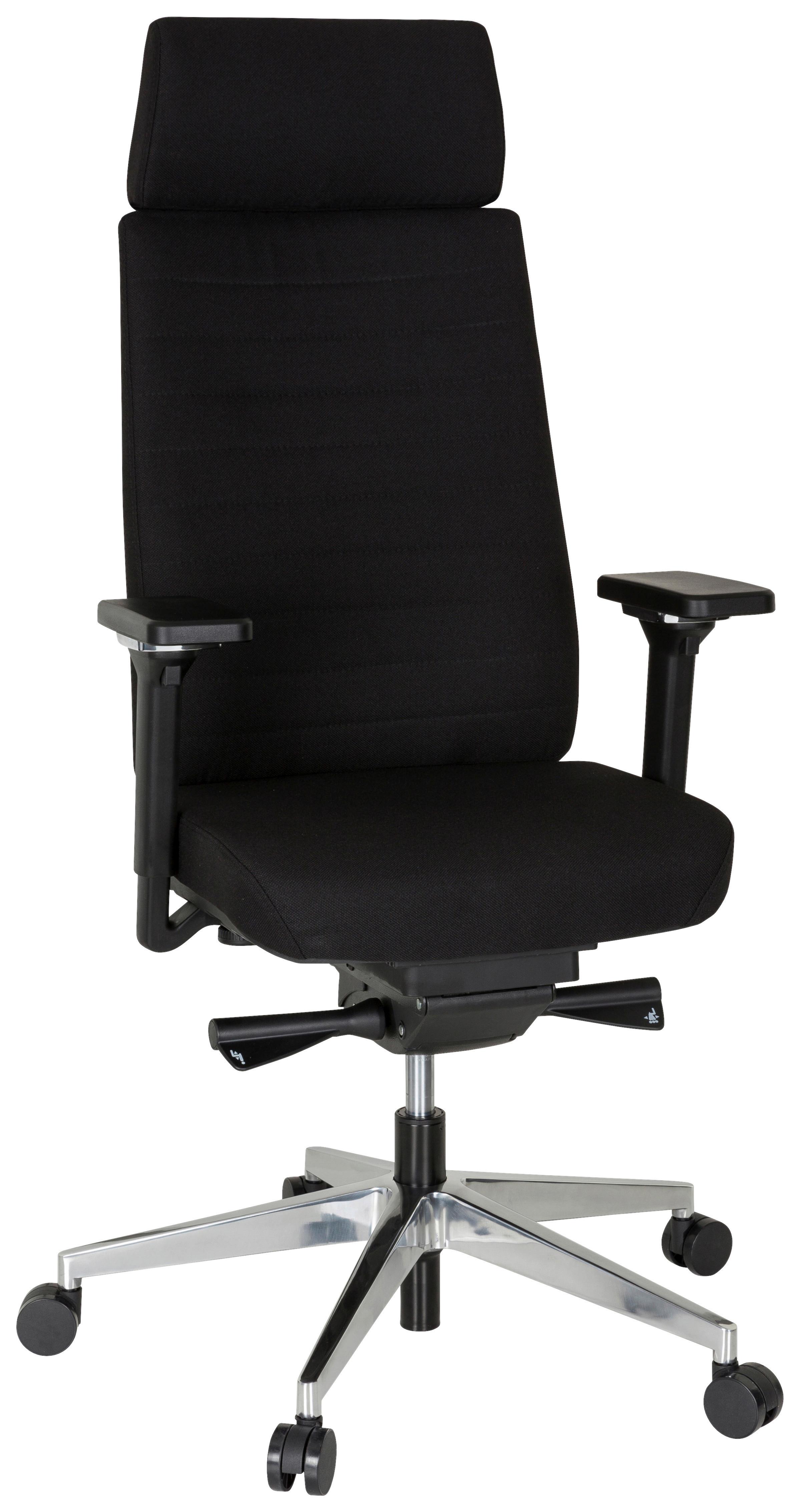 Drehstuhl Move-Tec Pro 3D Schwarz - Alufarben/Schwarz, MODERN, Kunststoff/Textil (71/137/62cm) - MID.YOU