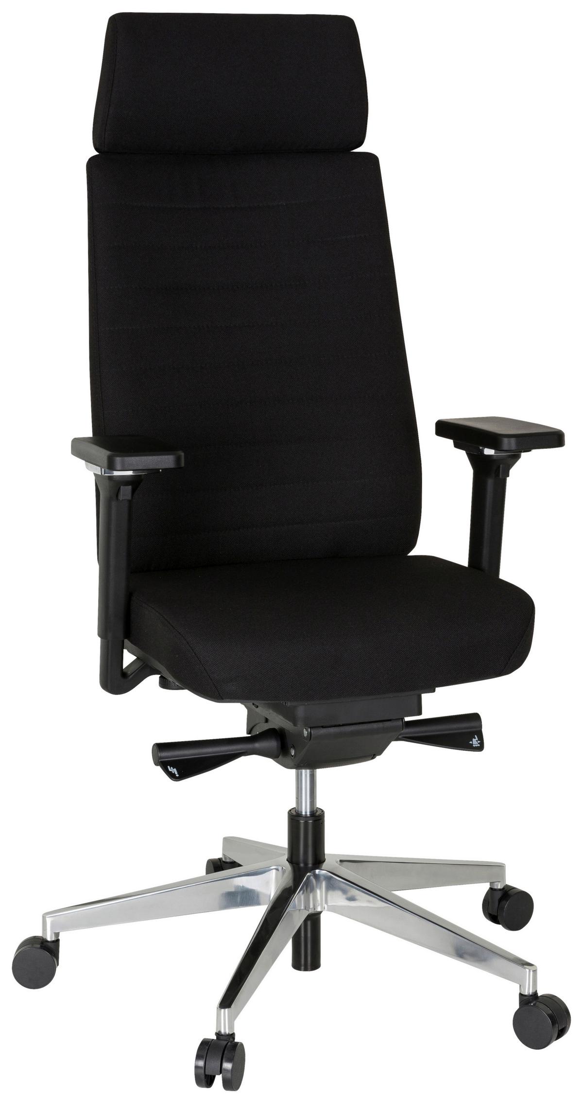 Drehstuhl Move-Tec Pro 3D Schwarz - Alufarben/Schwarz, MODERN, Kunststoff/Textil (71/137/62cm) - MID.YOU