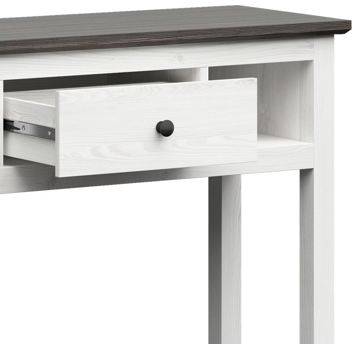 Schminktisch Bondy Kiefer Dekor/Weiß B: 114 cm mit Lade - Lärchefarben/Graphitfarben, KONVENTIONELL, Holzwerkstoff (114/86/41cm) - MID.YOU