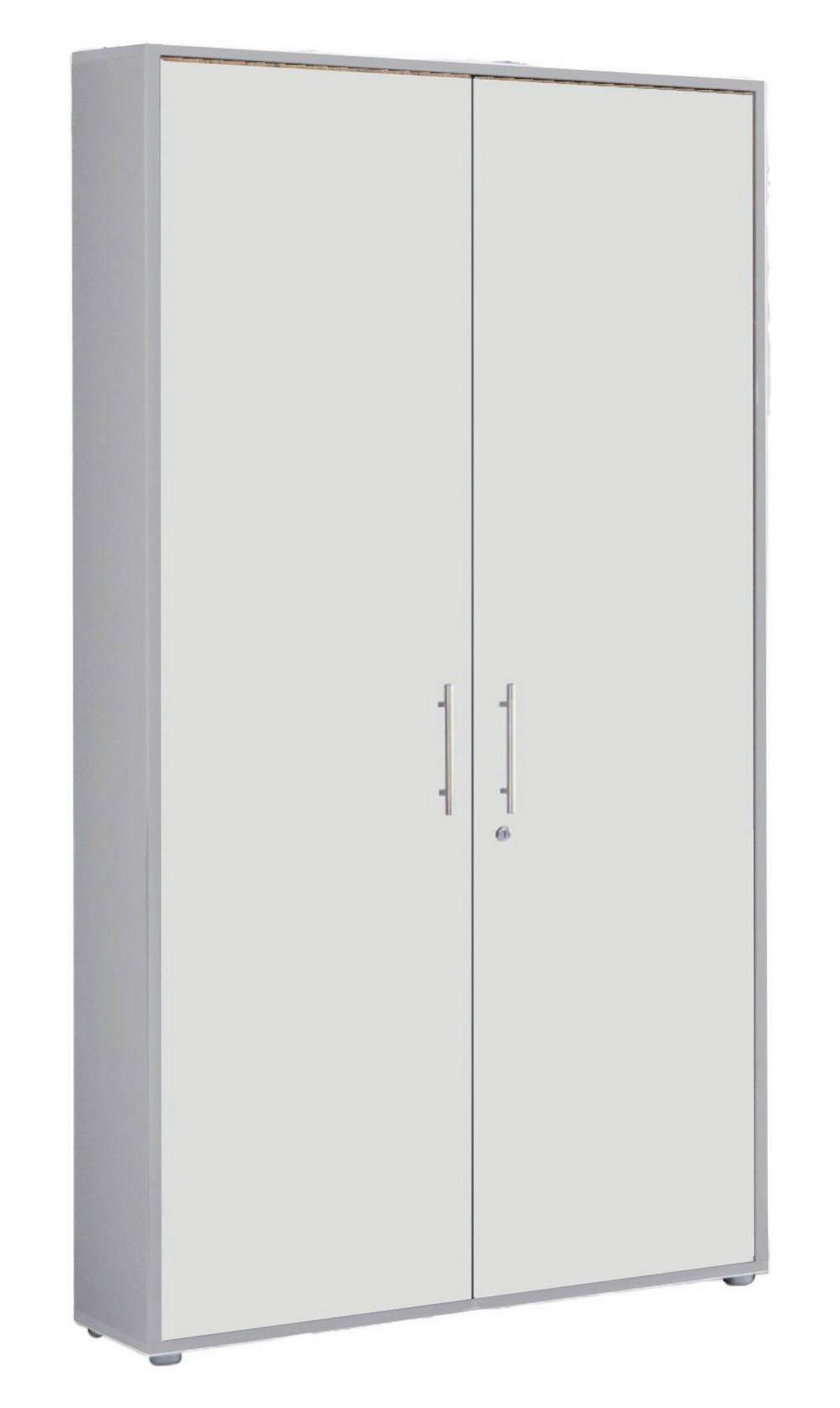 Aktenschrank Office Edition Weiß, Grau B: 84,4cm - Weiß/Grau, MODERN, Holzwerkstoff (84,4/185,6/33cm) - MID.YOU