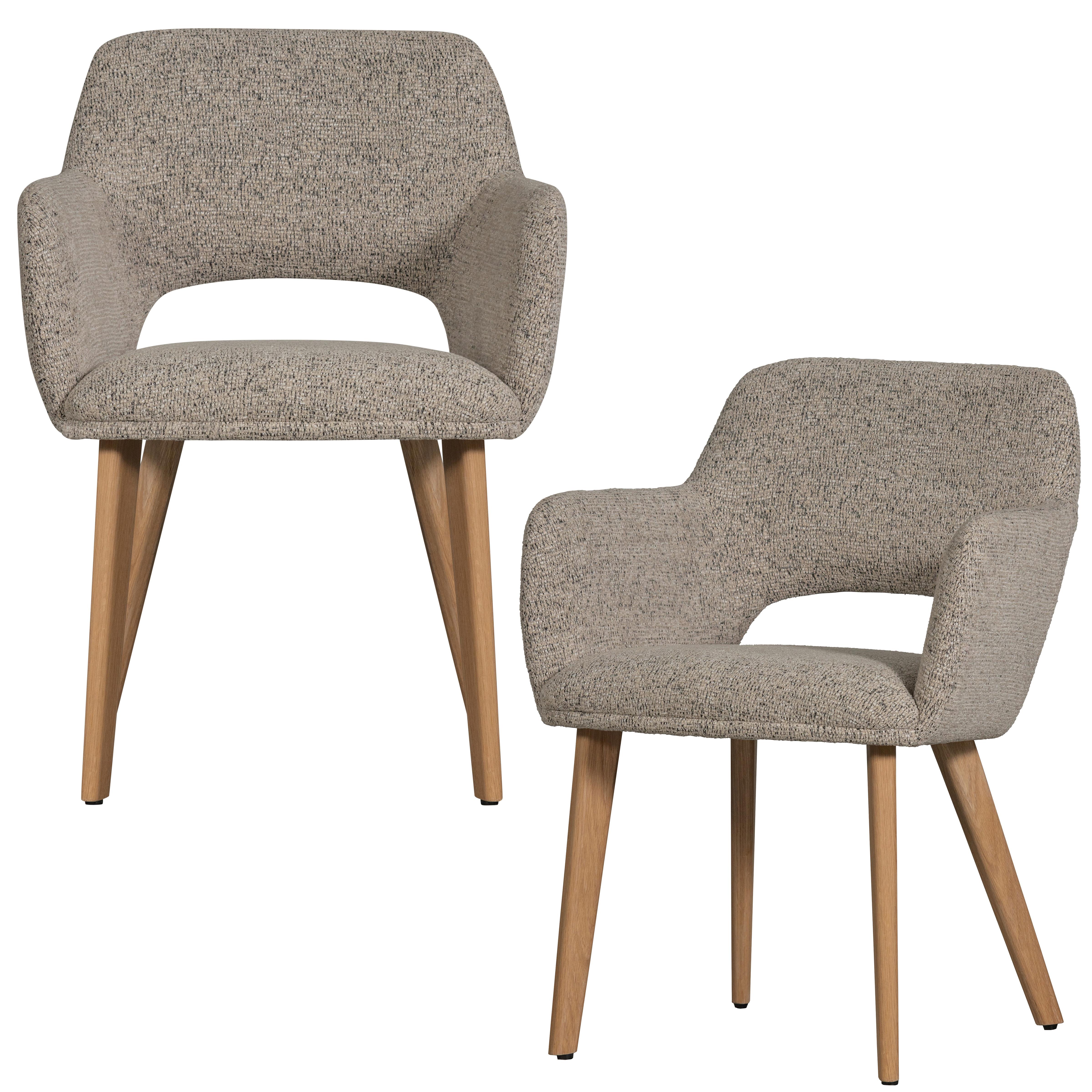Armlehnstuhl-Set Murat Naturfarben B: 61cm - Naturfarben, MODERN, Holz/Textil (61/86/60cm) - Livetastic
