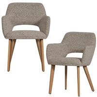 Armlehnstuhl-Set Murat Naturfarben B: 61cm - Naturfarben, MODERN, Holz/Textil (61/86/60cm) - Livetastic