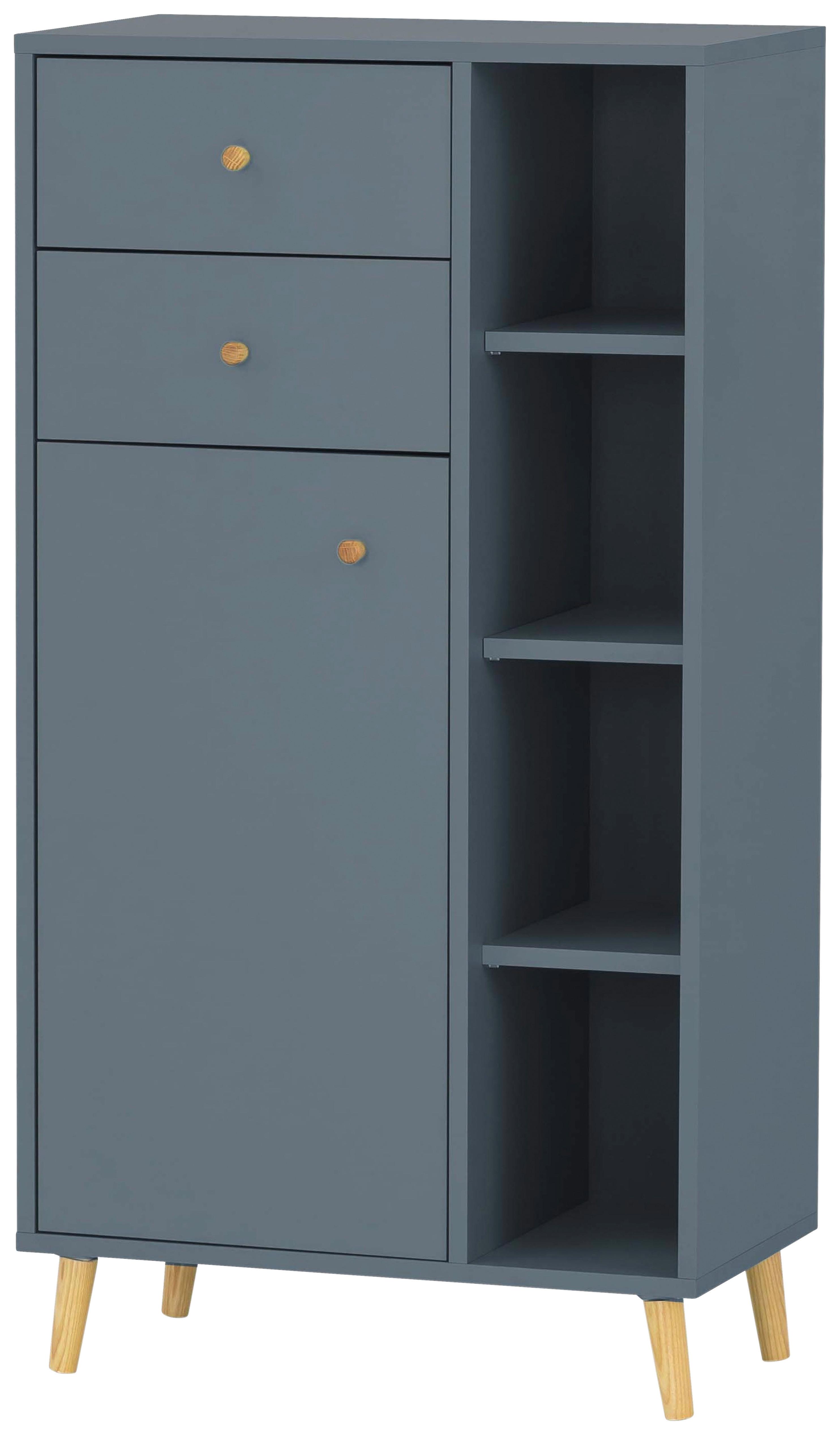 Highboard Bjarne 60,2 cm Blau/Eiche