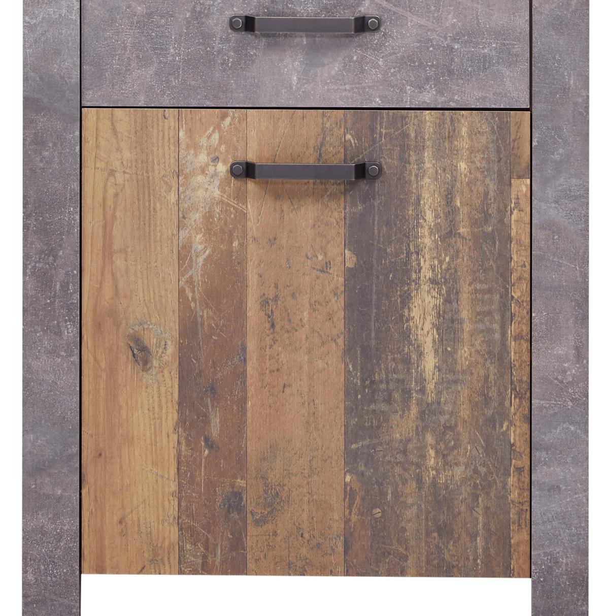 REGÁL ONTARIO - barvy dubu/černá, Trend, kompozitní dřevo/plast (71,4/200/41,5cm) - Ondega