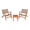 Balkonmöbel Set Sonora 3--Teilig. Eukalyptusholz - Eukalyptusholzfarben/Hellgrau, Basics, Holz/Kunststoff (81/75/61cm) - Gardenson