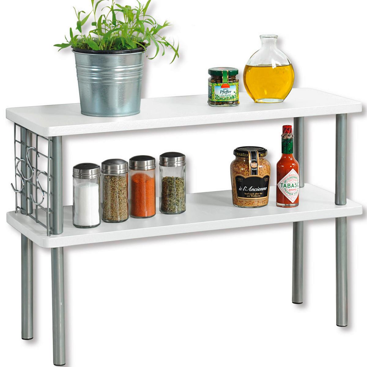 Küchenregal Weiß B: 20 cm - Weiß, Basics, Holzwerkstoff/Metall (55/38/20cm) - Kesper