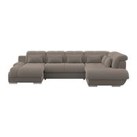 Wohnlandschaft Multi mit Schlaffunktion Dunkelbraun - Chromfarben/Dunkelbraun, MODERN, Textil (228/345/184cm) - Luca Bessoni