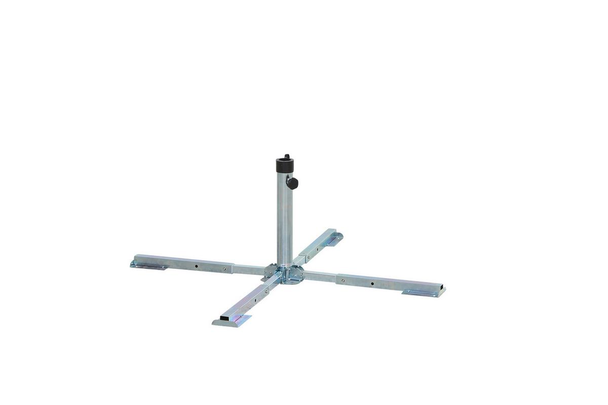 Schirmständer Stahl Verzinkt für DM Bis 4,8 cm J01225 - Silberfarben, KONVENTIONELL, Metall (49,5/39/39,5cm) - Siena Garden