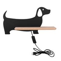 KINDERWANDLEUCHTE 21-010047 DOG - Schwarz, KONVENTIONELL, Holz/Holzwerkstoff (36.5/12/18.5cm)
