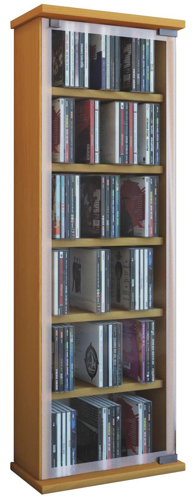 CD-regal Classic B: 31 cm - Buchefarben, KONVENTIONELL, Glas/Holzwerkstoff (31/92/18cm)