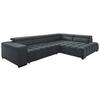 Eckschlafsofa Elias Neu Dunkelgrau S: 307 cm - Dunkelgrau/Schwarz, Design, Textil (307/201cm) - Livetastic