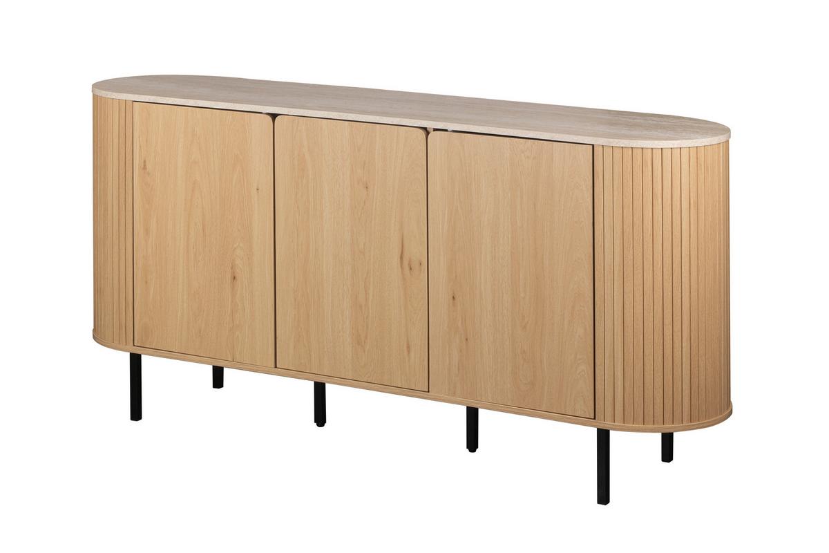Sideboard Fabia Eichefarben B: 160cm - Eichefarben/Schwarz, Design, Holzwerkstoff (160/80/40cm) - MID.YOU
