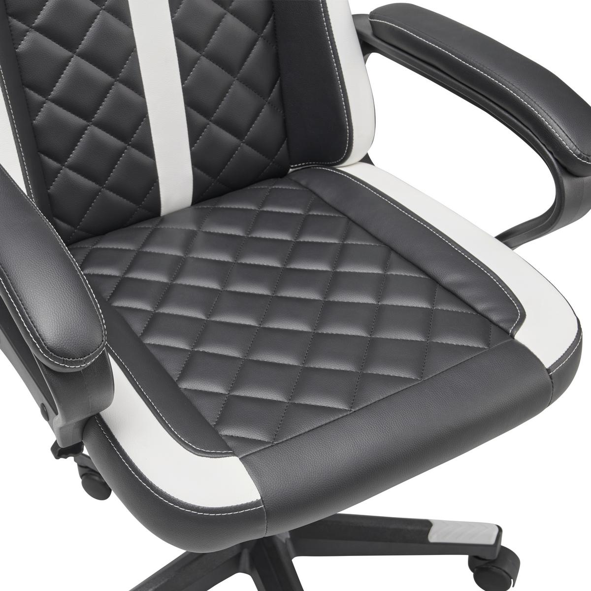 Gamingstuhl Chicago - Schwarz/Weiß, LIFESTYLE, Kunststoff/Textil (60/114-124/62cm) - MID.YOU