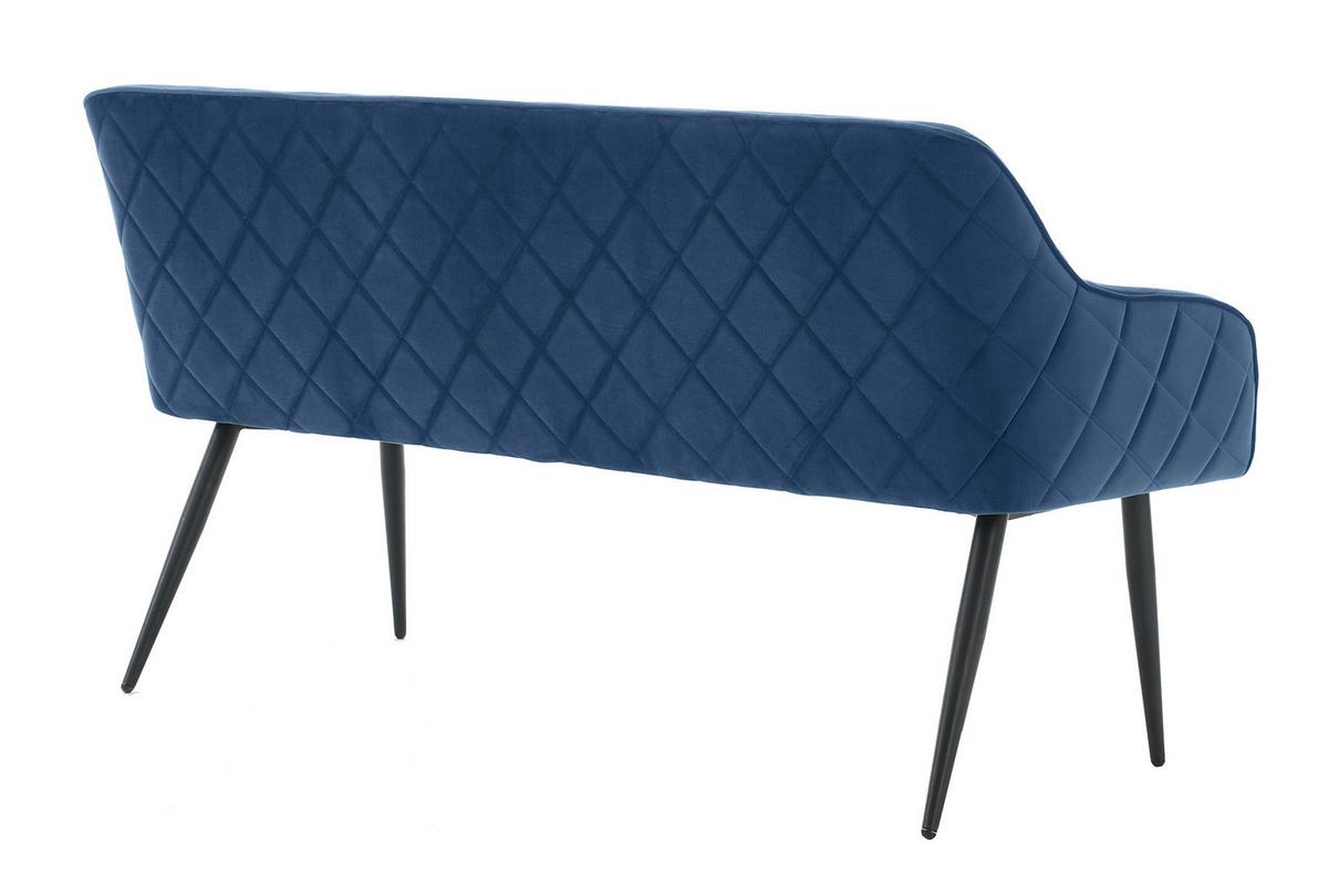 Sitzbank Blau B: 160 cm - Blau/Schwarz, MODERN, Textil (160/85/61cm) - Livetastic