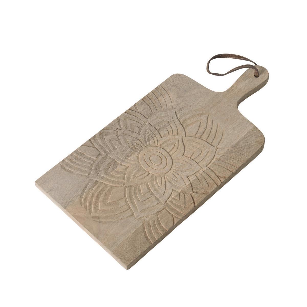 Dekorační podnos Mandalja - přírodní barvy, Basics, dřevo (50/2/25cm) - Modern Living