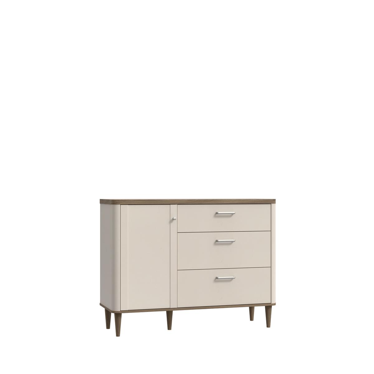 Komoda piesková/dub Valencia - piesková/farba duba, Modern, kompozitné drevo (120,1/91,7/41,2cm)