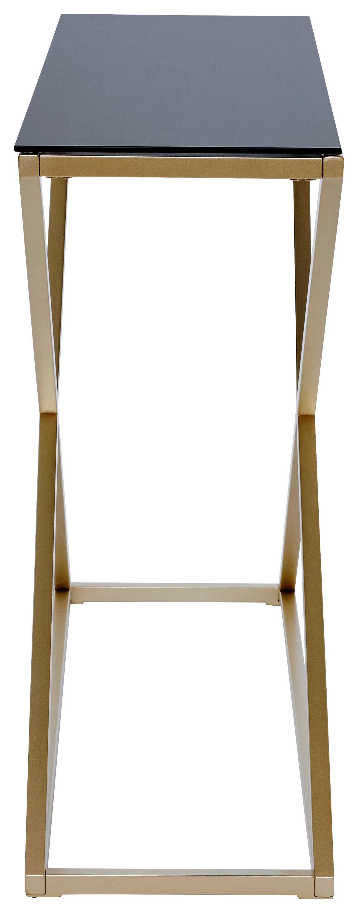 Konsolentisch Xtra Console Goldfarben/schwarz B: 30 Cm - Goldfarben/Schwarz, MODERN, Glas/Metall (100/30/74cm) - Livetastic