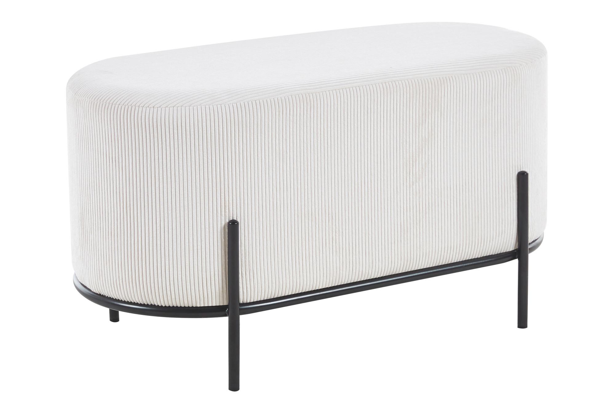 Hocker Beige B: 80 Cm - Beige/Schwarz, MODERN, Textil (80/42/40cm) - Livetastic
