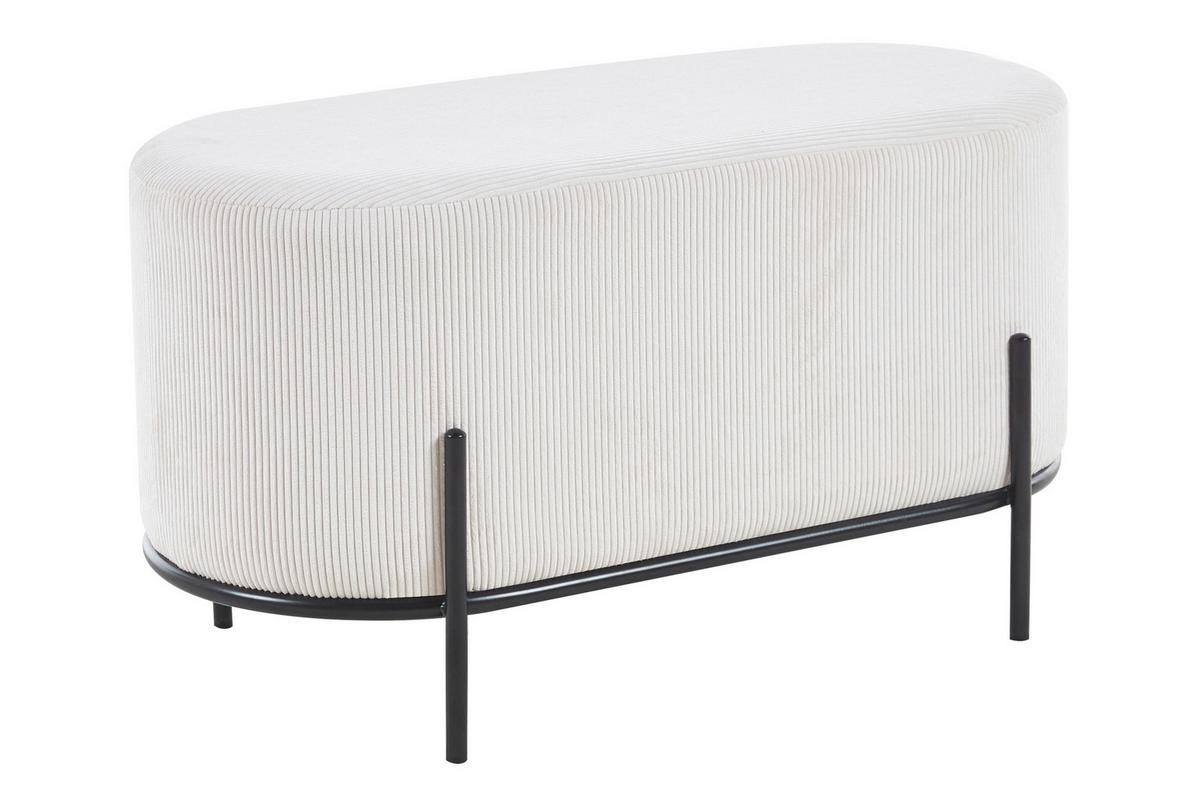 Hocker Beige B: 80 Cm - Beige/Schwarz, MODERN, Textil (80/42/40cm) - Livetastic