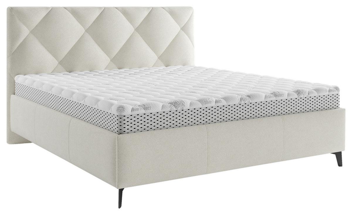 Polsterbett Mit Lattenrost 180x200 Cm Bianco Beige - Beige/Schwarz, MODERN, Holz/Textil (180/200cm) - MID.YOU