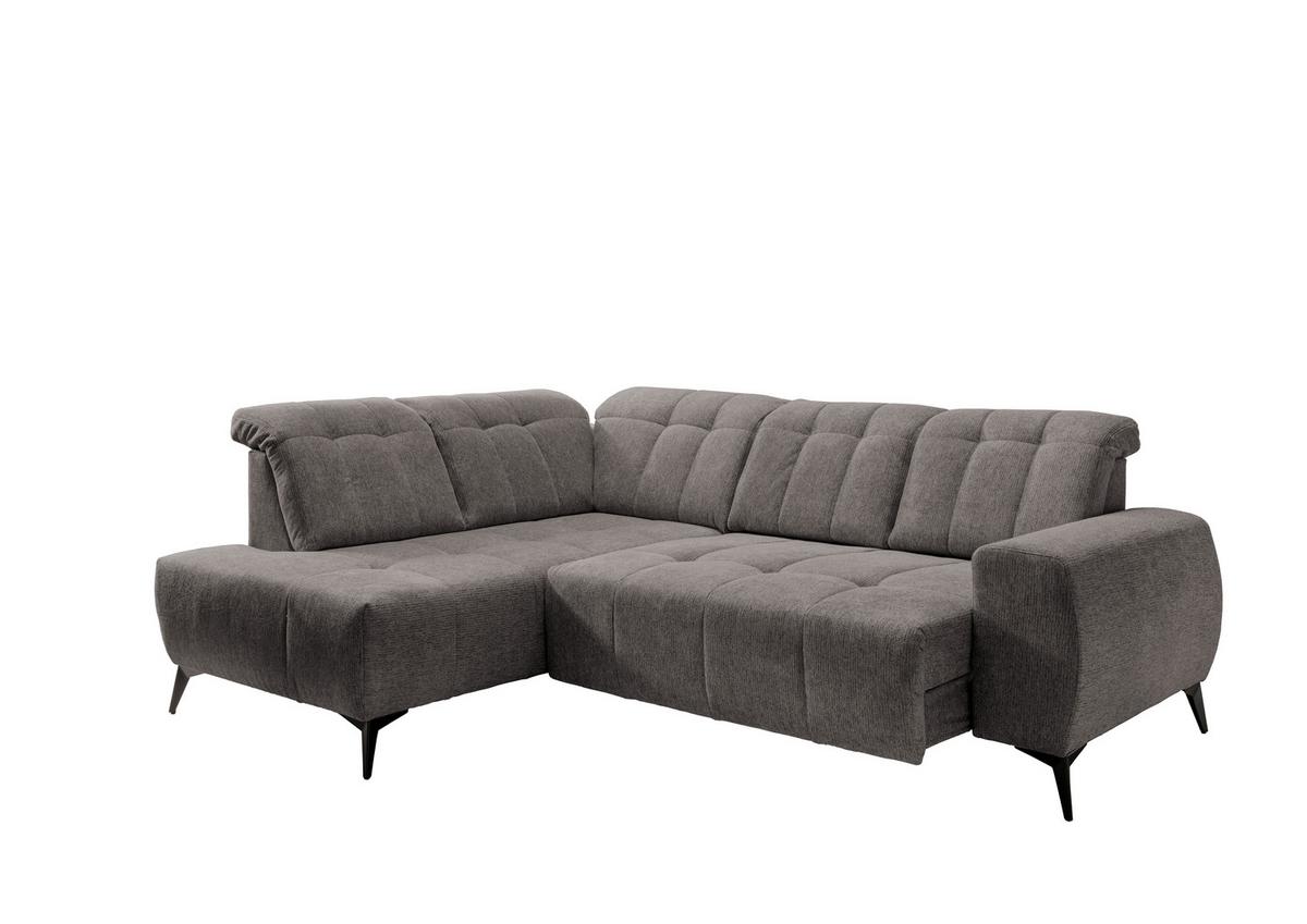 Ecksofa mit USB Anschluss Sano, Graubraun, S: 200x261 cm - Graubraun/Schwarz, MODERN, Textil (200/261cm) - Livetastic