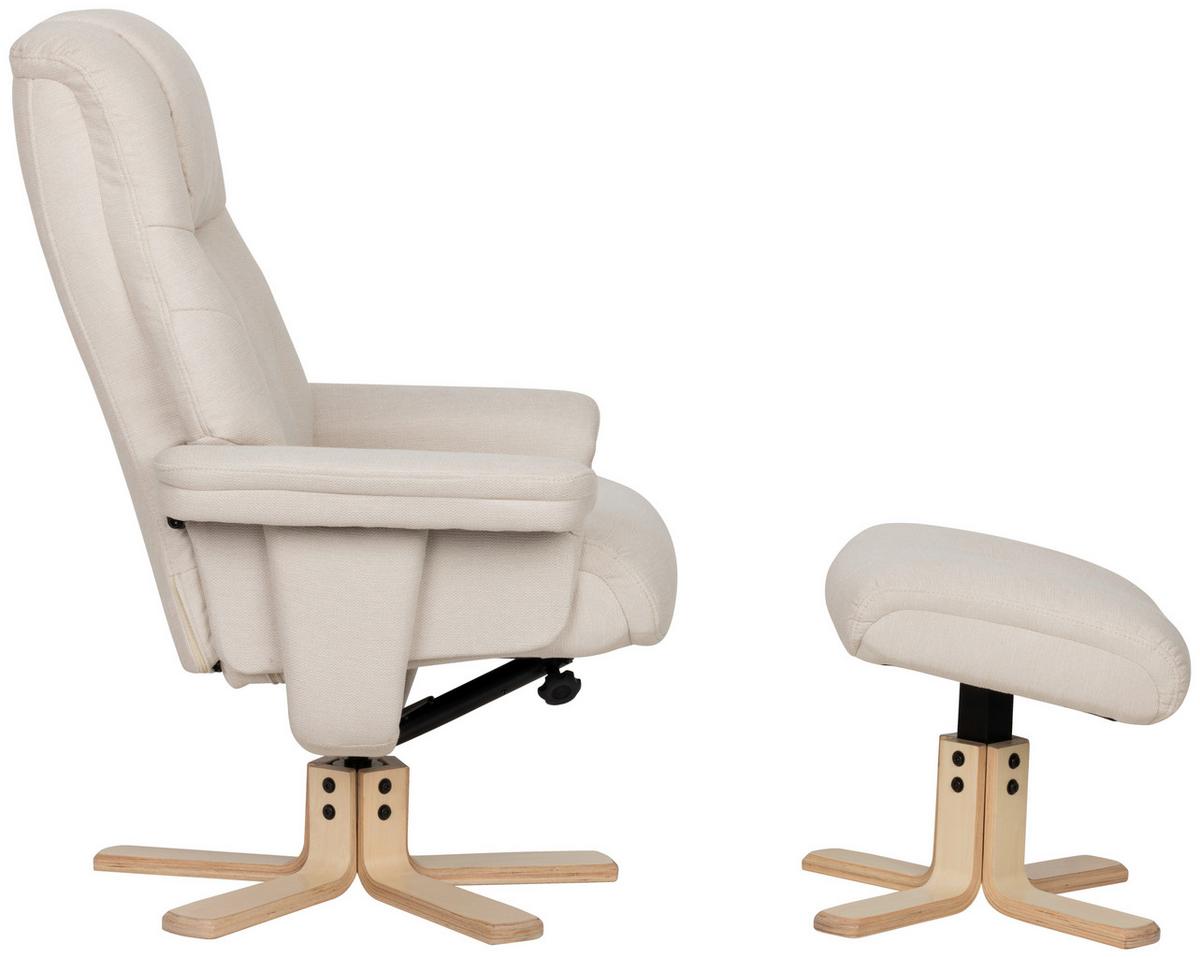 Relaxsesselset Serenity Creme B: 80 Cm - Creme/Naturfarben, Design, Holz/Textil (80/109/79cm) - Livetastic
