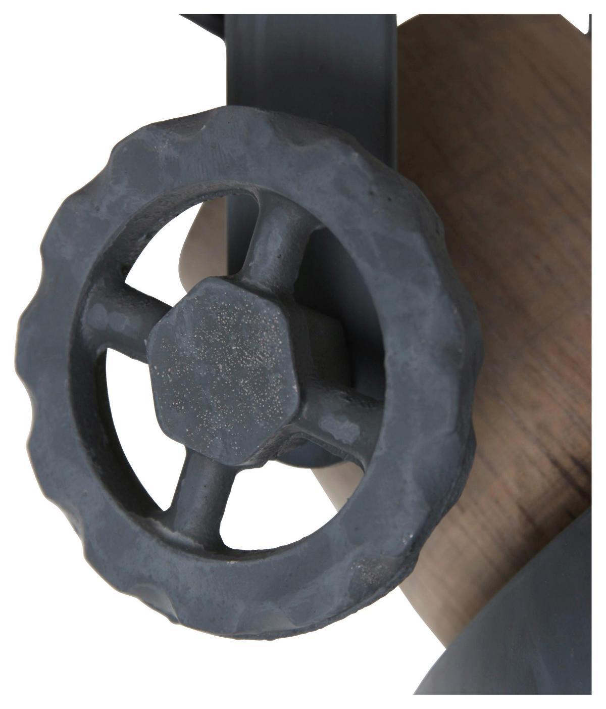 Deckenspots Gearwood - Anthrazit, Trend, Holz/Metall (32/19/17cm)
