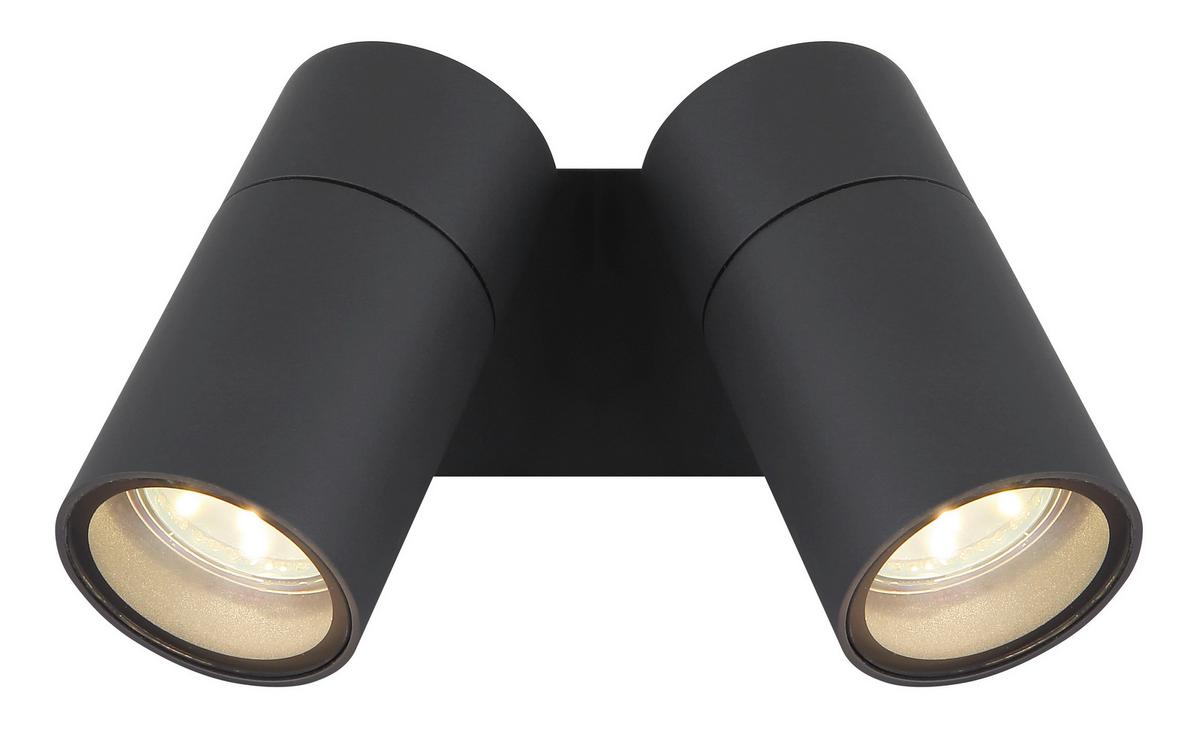 Außenleuchte 3209-2 - Klar/Anthrazit, Design, Glas/Kunststoff (15/10,5/11,8cm) - Globo