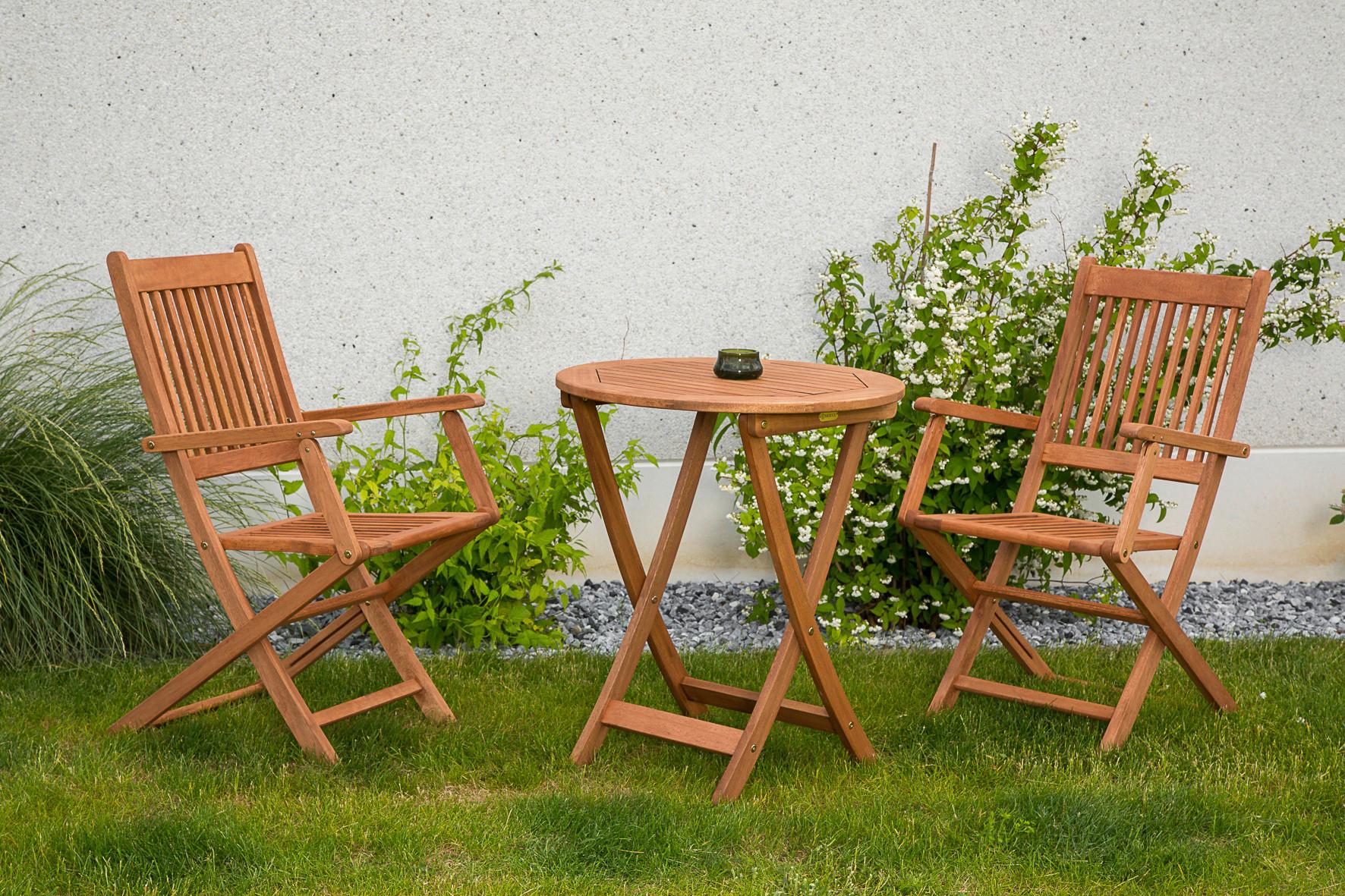 Gartentisch Klappbar Eukalyptusholz Ø 80 cm - Naturfarben, KONVENTIONELL, Holz (80/75/80cm) - Gardenson