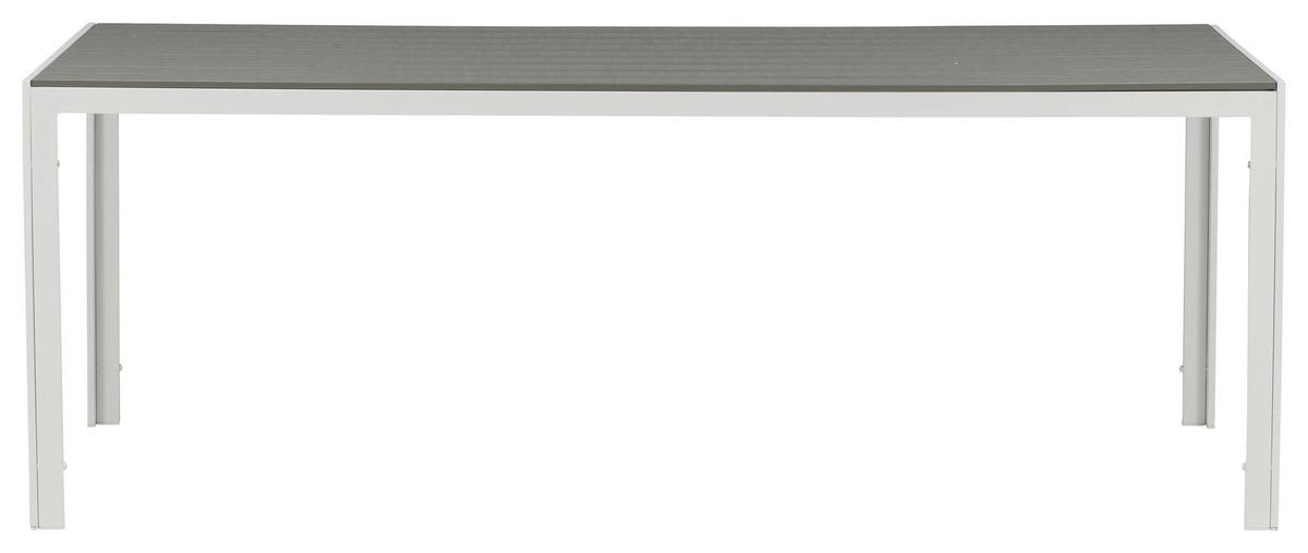 Gartentisch Break Metall L 205 Cm - Weiß/Grau, KONVENTIONELL, Metall (205/90/75cm) - Gardenson