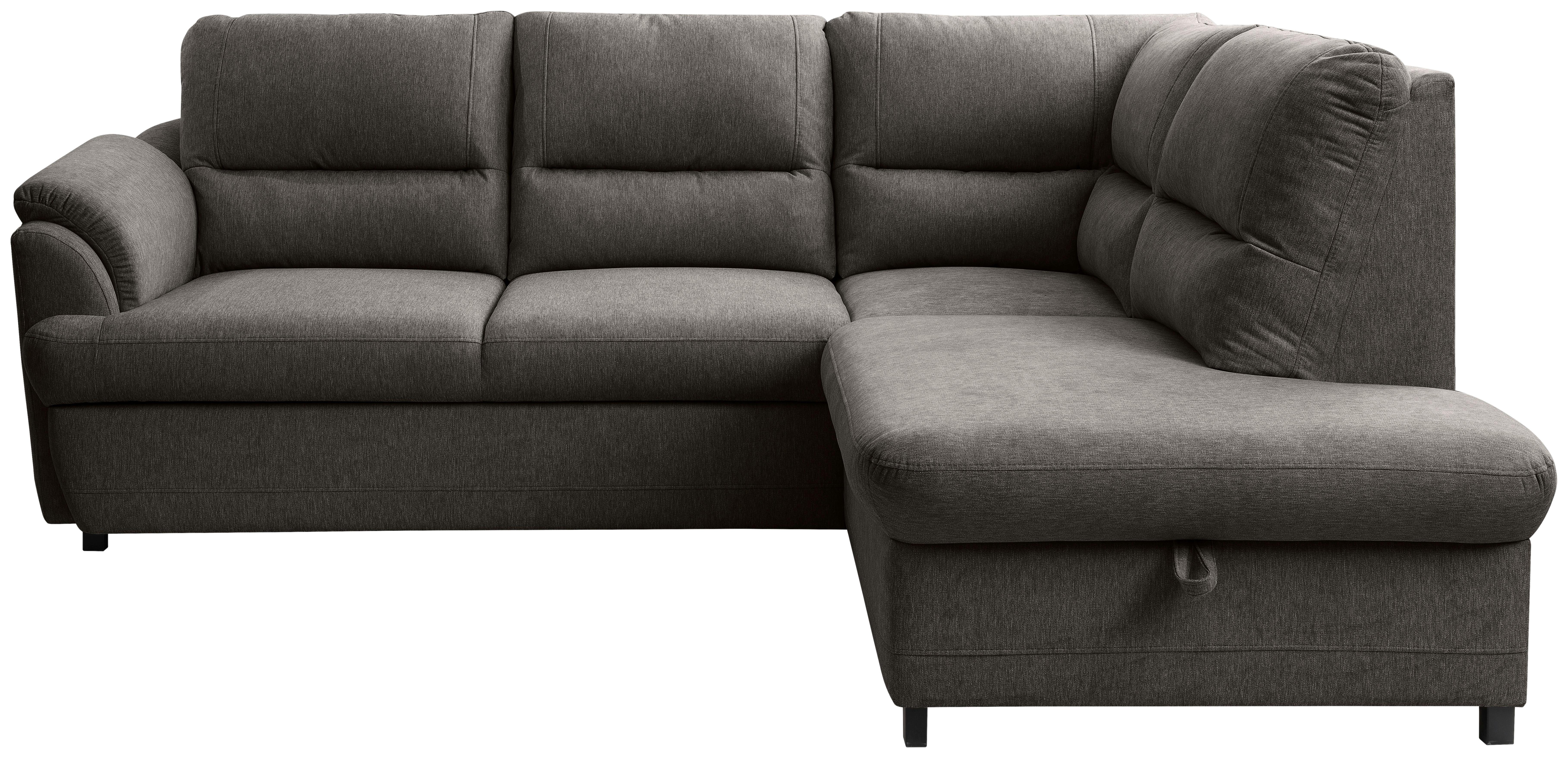 Sedacia súprava GUSTO, pravá, hnedá - hnedá/čierna, Basics, drevo/textil (240/200cm)