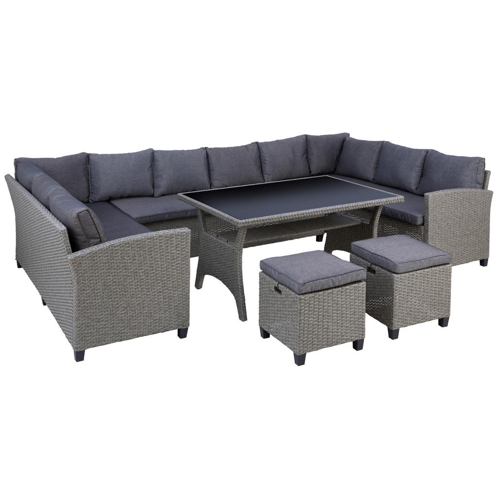 Loungegarnitur 6-tlg Athena In Rattan-Optik Mit Kissen