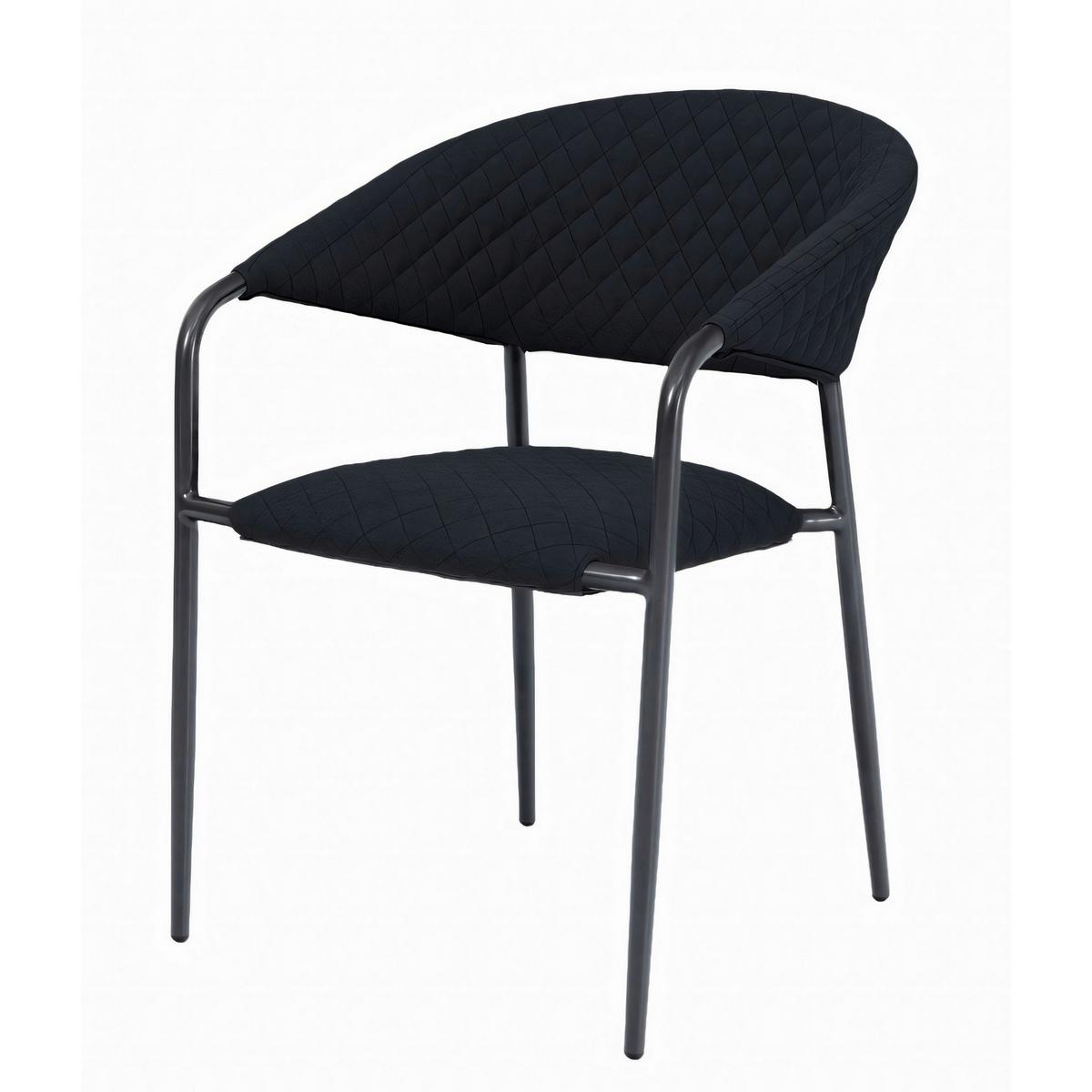 Stapelsessel Puro - Anthrazit, MODERN, Textil/Metall (58/83/66cm) - Gardenson